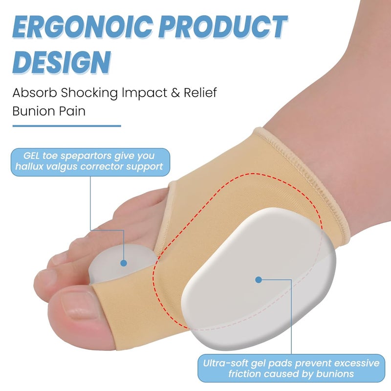 Pnrskter 9PCS Bunion Corrector for Women and Men, Big Toe Straightener, Bunion Protector Bunion Relief Bunion Pad (9PCS) - Image 2