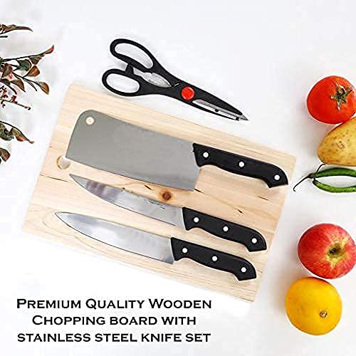 Kitchen Bloom Knife Set Dishwasher Safe, Sharp Stainless Steel Knife Set, Kitchen Knives Sets with Chopping Cutting Board - Image 3