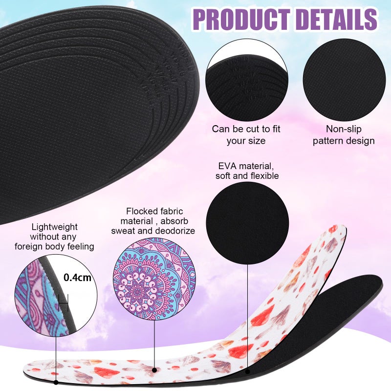 Velmitten 6 Pairs No Show Socks Sockless Shoe Liner Washable Barefoot Shoe Insoles No Slipping Inserts for Women Man(Soft Style) - Image 4