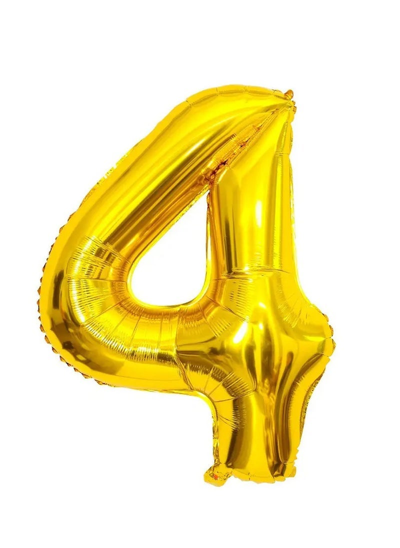 PARTY FUN 32 Inch Number Foil Balloons - Perfect for Anniversaries, Weddings, and Birthdays (Number 4) - Image 1
