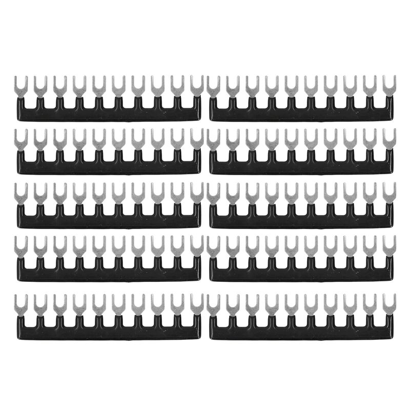 Astibym Fork Type Terminal 8 Position Barrier Strip Block TB 1510 Pre Insulated 400V 15A Black - Image 2