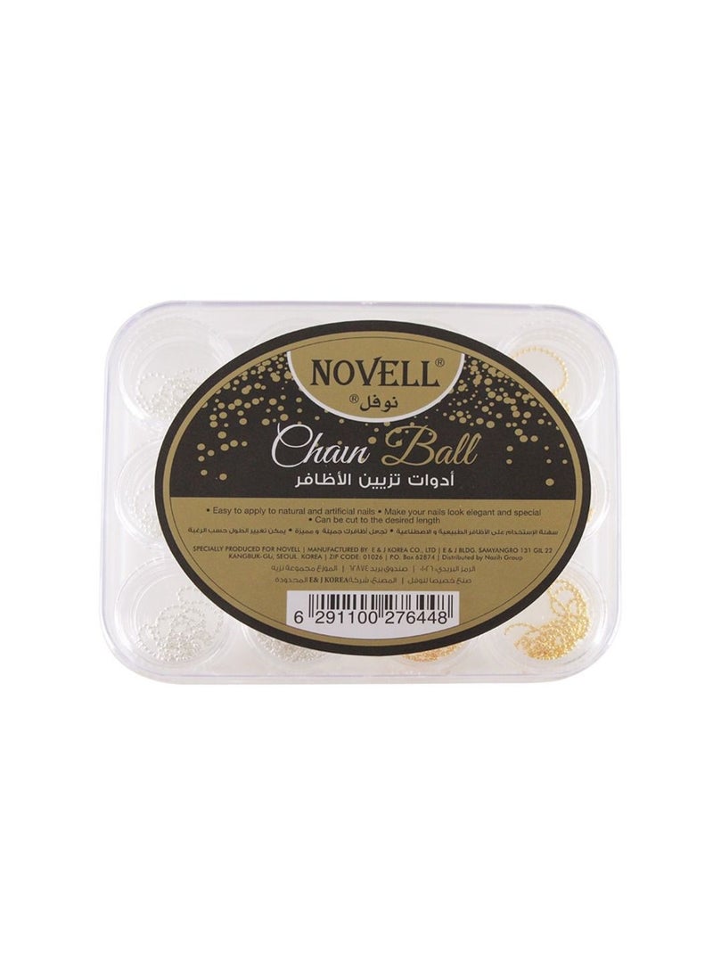 NOVELL Gold & Silver Chain Ball Nail Art - Image 2