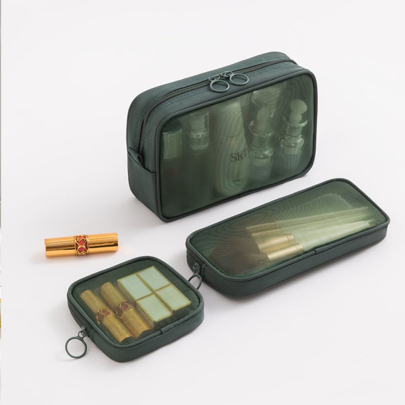 Custom Logo Makeup Organizer Bag Dark green without LOGO