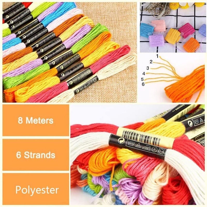 ZIBELL Embroidery Threads 50 Skeins Kits, Embroidery Floss Cross Stitch Threads Friendship Bracelets Thread Crafts Floss Rainbow Color with Embroidery Floss Bobbins for Knitting DIY Craft Project (Multicolor, Pack of 50) - Image 4
