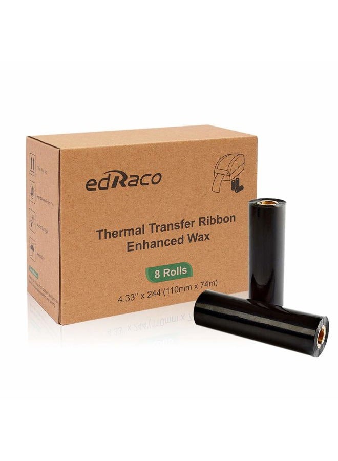 Edraco Thermal Transfer Tape, Premium Enhanced Wax Tape for Zebra ZT410, ZT420, ZM400, Printer - Image 1
