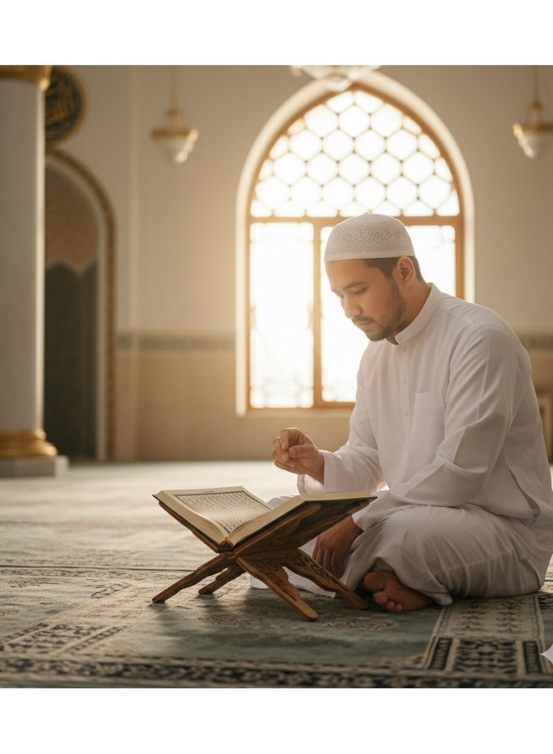 سندس حامل قرآن خشبي أرضي حجم كبير - Image 5