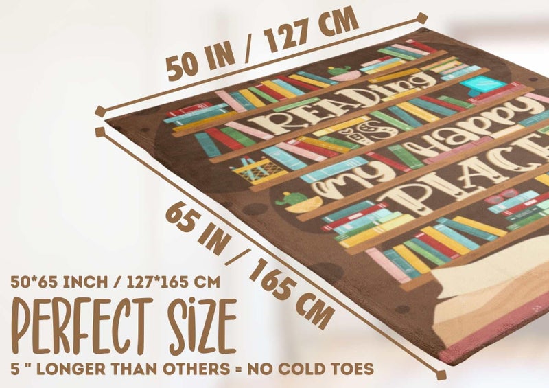 InnoBeta Book Lovers Throw Blanket - Flannel Blankets for Book Club  Librarians  Readers and Literary Lover - Book Lover Gifts on Birthday  Thanksgiving  Christmas - 50"" x 65"" - (Brown) - Image 3