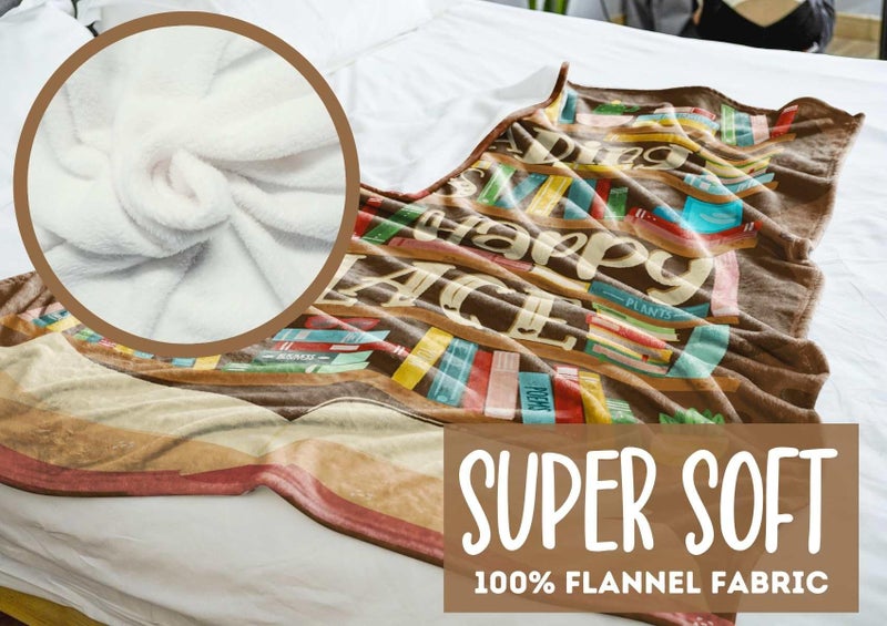 InnoBeta Book Lovers Throw Blanket - Flannel Blankets for Book Club  Librarians  Readers and Literary Lover - Book Lover Gifts on Birthday  Thanksgiving  Christmas - 50"" x 65"" - (Brown) - Image 2