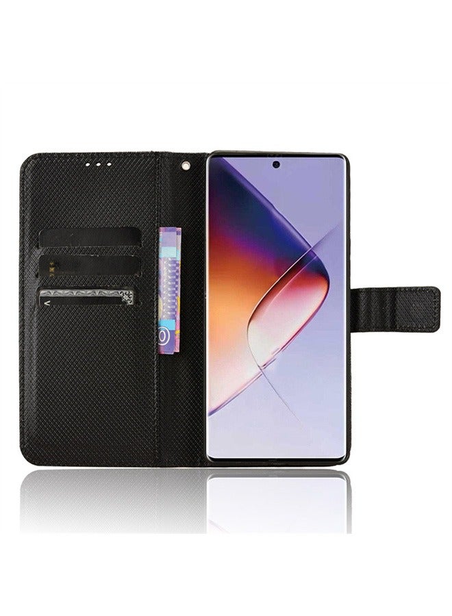 متوافق مع انفينيكس نوت 40 برو 5G الهاتف المحمول شل ، مربع مع فتحة بطاقة جلد صدفي ، تصميم المحفظة ، والوقوف صدفي ، حماية ضد السقوط ، صدمات الهاتف المحمول شل ، أسود - Image 4