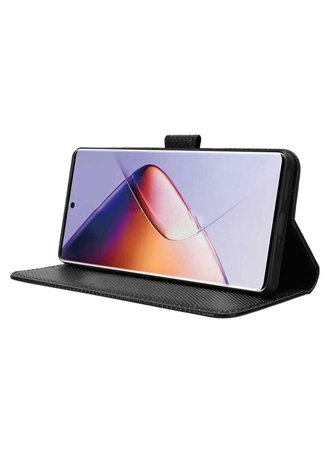 متوافق مع انفينيكس نوت 40 برو 5G الهاتف المحمول شل ، مربع مع فتحة بطاقة جلد صدفي ، تصميم المحفظة ، والوقوف صدفي ، حماية ضد السقوط ، صدمات الهاتف المحمول شل ، أسود - Image 3