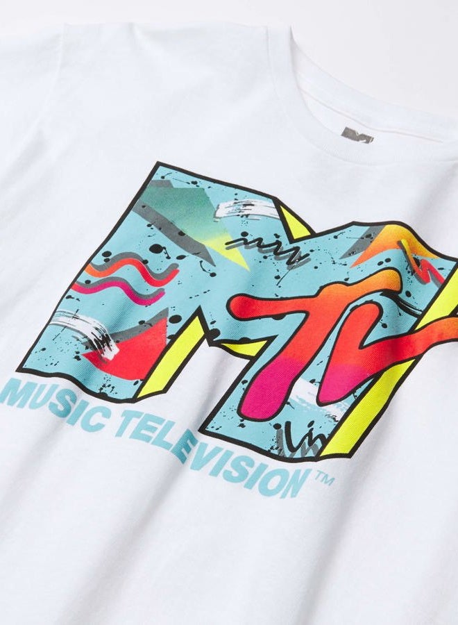 MTV Men's T-Shirt, Retro White, XXL - Image 2