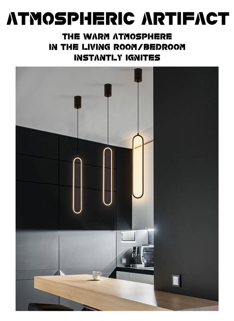 LOOPITYS - （Warm light）Bedside chandelier light luxury modern simple  room bedroom lamp minimalist long line creative living room background,pendant light - Image 1