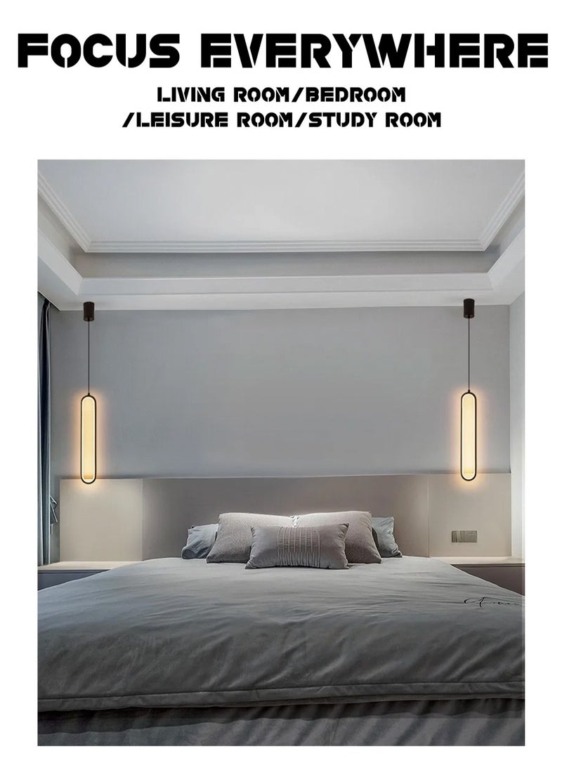 LOOPITYS - （Warm light）Bedside chandelier light luxury modern simple  room bedroom lamp minimalist long line creative living room background,pendant light - Image 1
