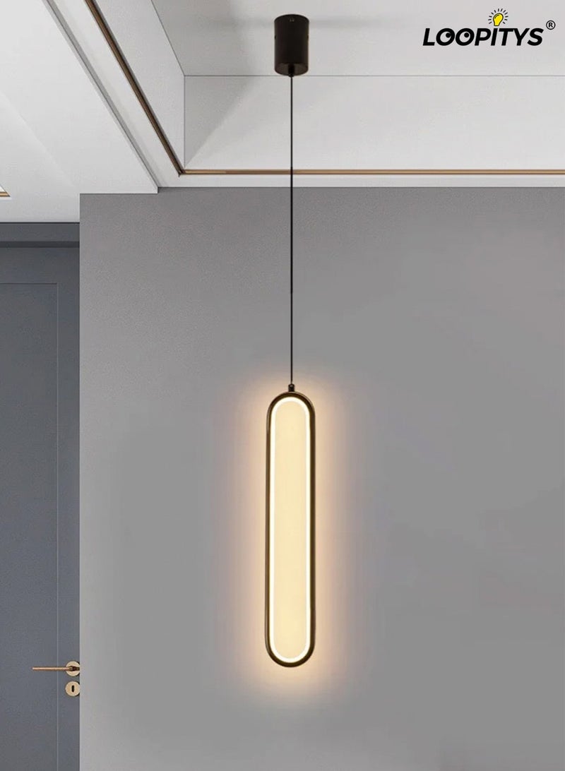 LOOPITYS （Warm light）Bedside chandelier light luxury modern simple  room bedroom lamp minimalist long line creative living room background,pendant light - Image 1