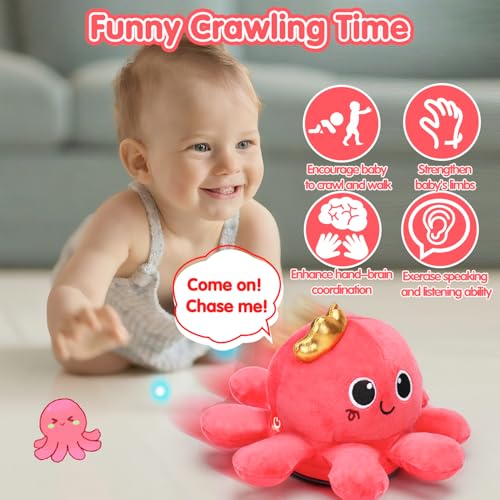 Tsomtto Baby Toys 612 Months Musical Crawling Walking Octopus Plush Light up Stuffed Animal Dancing 1 Year Old Girl Gifts Music Sensory Infant Toy 06 7 8 9 Months Learning Newborn Baby Girls Birthday Gift - Image 5