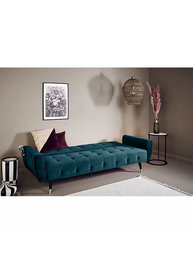 إن - هاوس مونتلا | أريكه سرير 2 في 1 من المخمل 36x179x106 cm- تركواز غامق  - Image 2