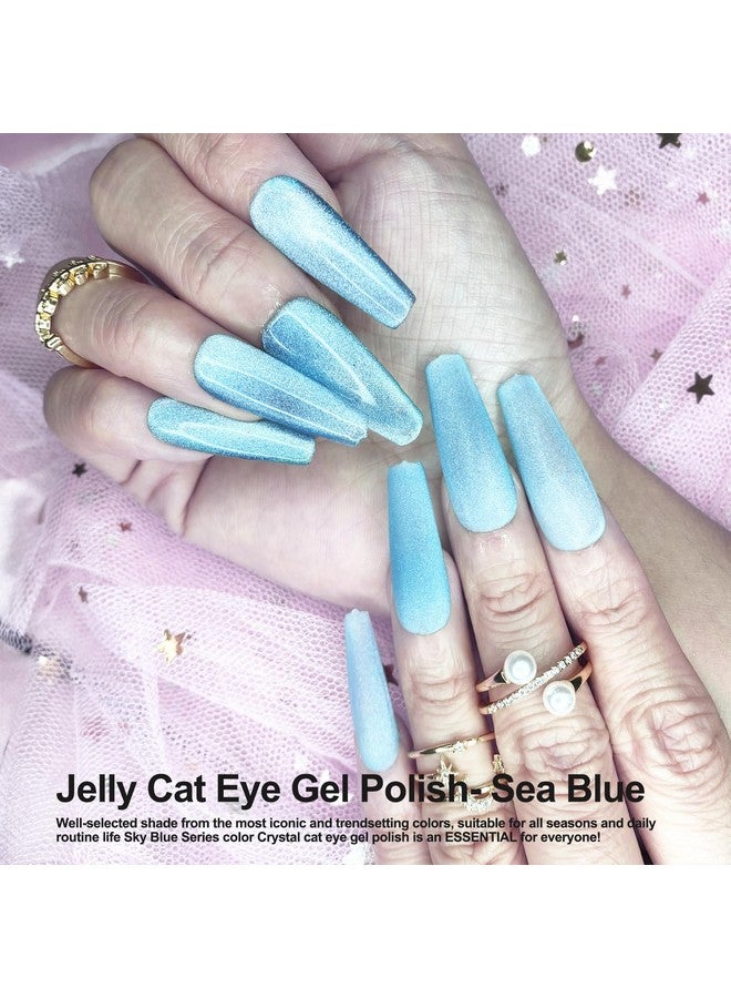 NAIL GIL Nailgil Cat Eye Gel Nail Polish With Magnet Jelly Blue Cat Eyes Gel Polish Galaxy Soak Off Holographic Cats Eye Gel Polish Magnetic For Nail Art Manicure Salon Diy At Home - Image 2