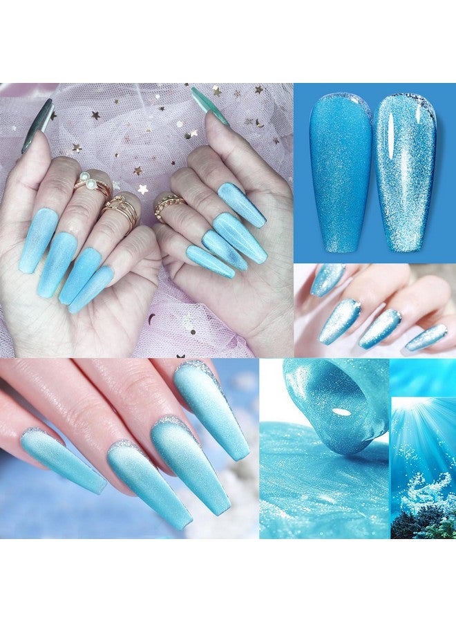 NAIL GIL Nailgil Cat Eye Gel Nail Polish With Magnet Jelly Blue Cat Eyes Gel Polish Galaxy Soak Off Holographic Cats Eye Gel Polish Magnetic For Nail Art Manicure Salon Diy At Home - Image 5