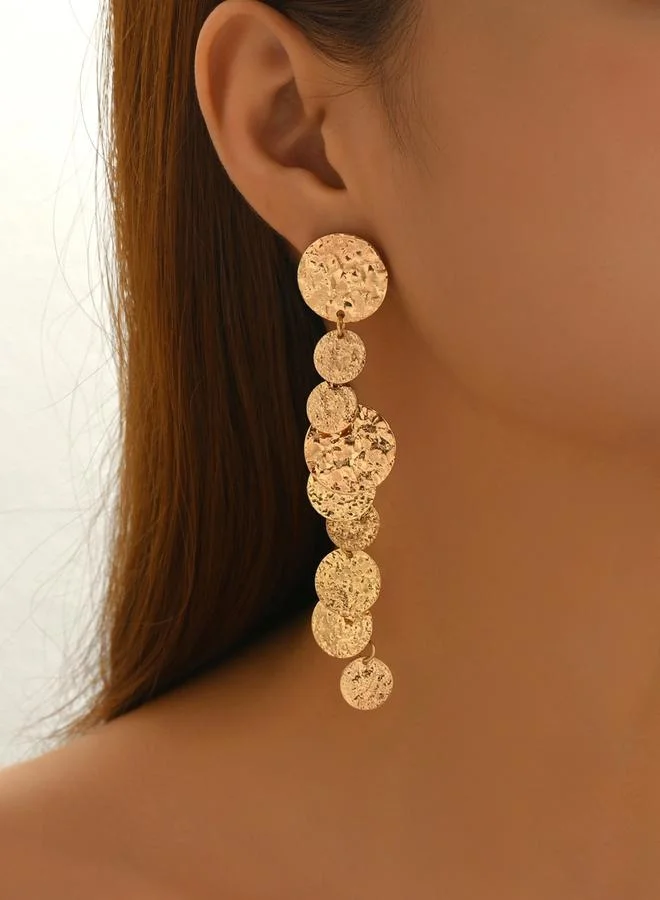 تايك تو أقراط معدنية متدلية بتصميم دائري