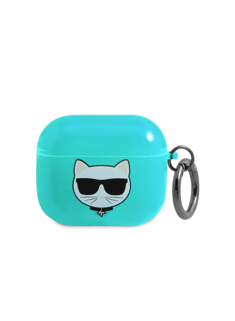 Karl Lagerfeld Karl Lagerfeld TPU Choupette Fluo Case, Easy Snap-On & Chic Design For Apple Airpods 3 - Blue