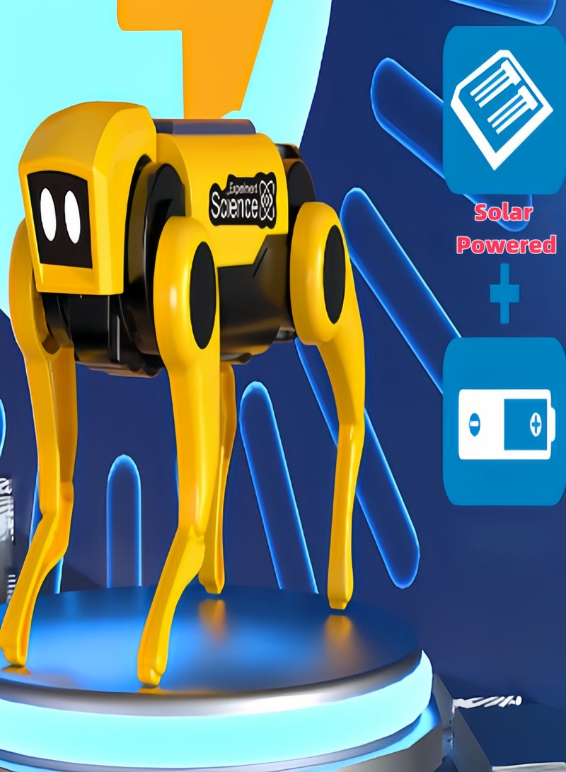 KEVIN Solar Powered Electric Mechanical Dog, Science and Education Solar Energy Robot Dog, Upgraded DIY Technology Gadget for Parents Seniors, Early Development, Great Gift for Kids Children's Remote Control Mechanical Dog and Cat DIY Assembly Kit Walking Mechanical Dog Pet Toy - Image 2