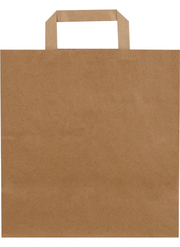Packanya 28x29x16-100 Pieces Flat Handle Kraft Bag  - Image 2