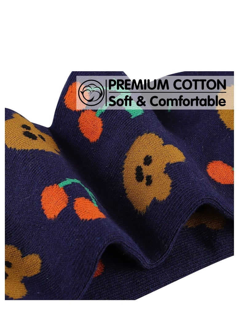 SYOSI مجموعة من 5 جوارب نسائية من القطن، جوارب مرحة ومريحة، جوارب مريحة وجذابة، غير رسمية، هدايا للنساء - Image 3