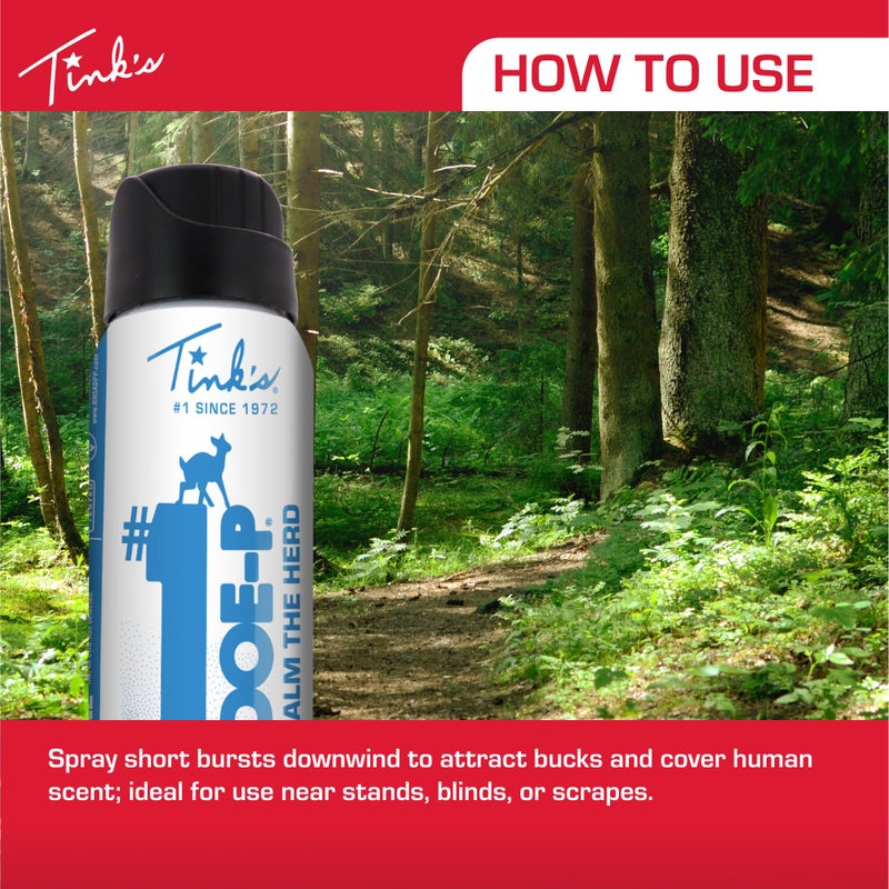 TINK'S #1 Doe-P Calming Non-Estrous Urine Spray Mist Deer Attractant for Hunting (3 oz Can) | 100% Pure Non-Estrous Doe Urine, All Season Buck and Doe Attractant | Hunting Accessories - Image 5