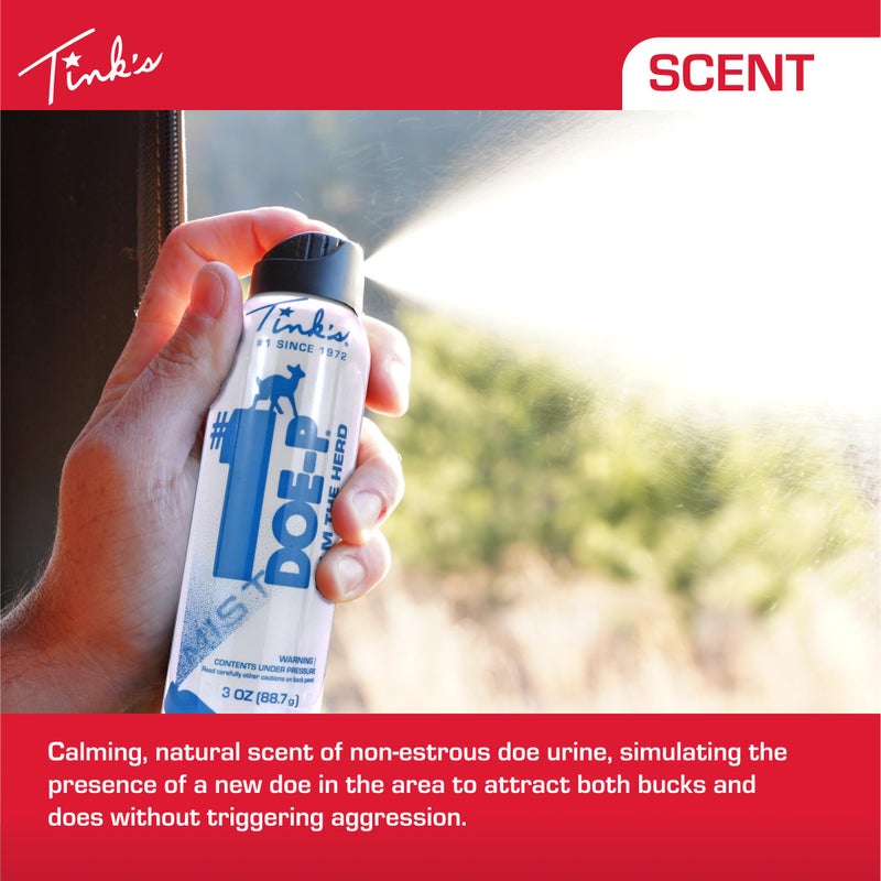 TINK'S #1 Doe-P Calming Non-Estrous Urine Spray Mist Deer Attractant for Hunting (3 oz Can) | 100% Pure Non-Estrous Doe Urine, All Season Buck and Doe Attractant | Hunting Accessories - Image 3