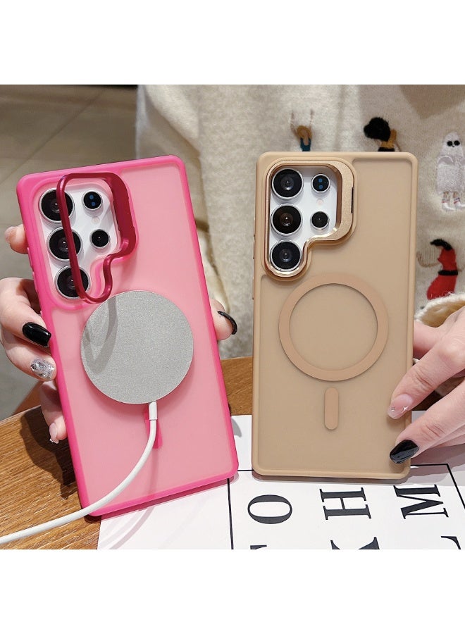 Magnetic Skin-Feel Phone Case with Metal Lens Stand for Samsung S26/S25/S24/S23 Ultra - Image 2