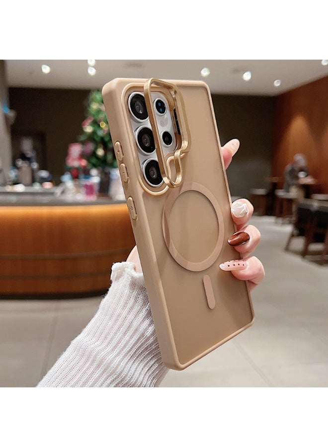 Magnetic Skin-Feel Phone Case with Metal Lens Stand for Samsung S26/S25/S24/S23 Ultra - Image 4