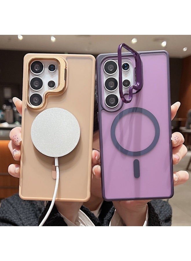 Magnetic Skin-Feel Phone Case with Metal Lens Stand for Samsung S26/S25/S24/S23 Ultra - Image 3