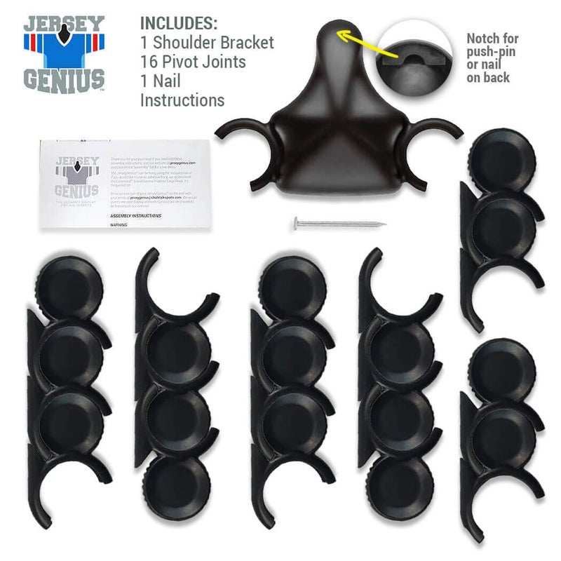 ChalkTalkSPORTS JerseyGenius Adjustable Jersey Display | Shapes to Fit Any Sports Jersey | Jersey Hanger for Wall Display | Sports Display (Single) - Image 3