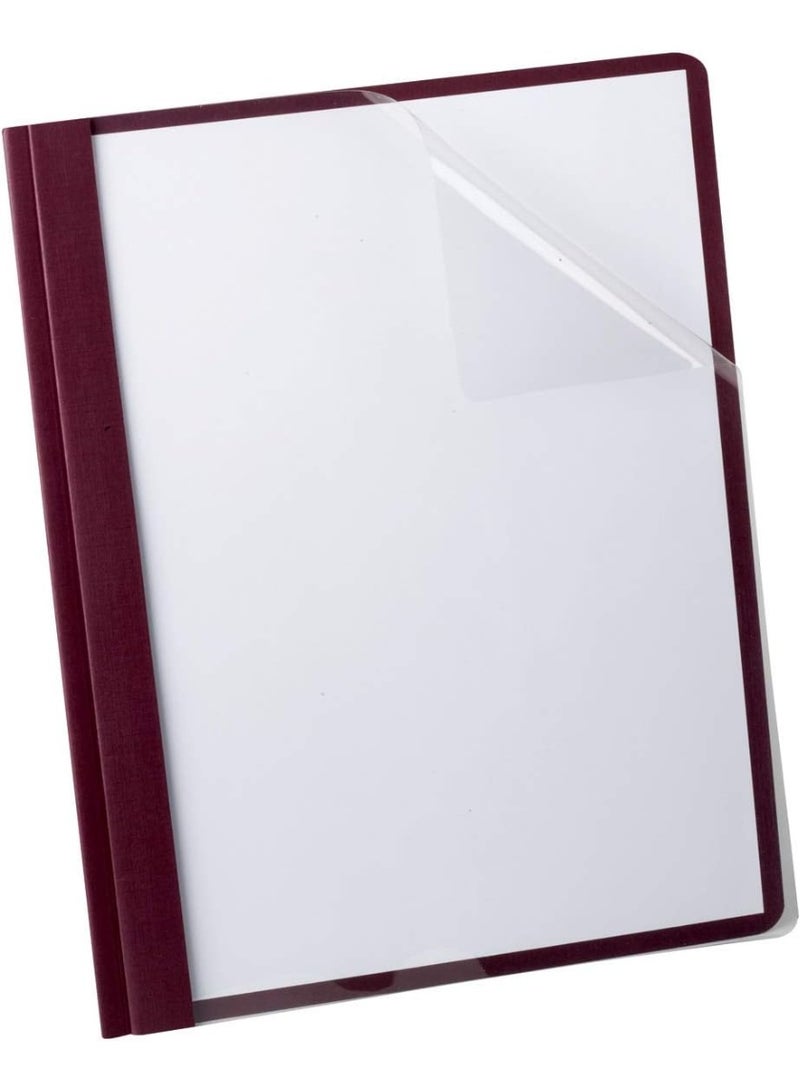 Oxford Oxford Clear Front Report Cover, 3 Prong, 1/2 inch Capacity, Burgundy, Letter Size, 25 per Box, (53341) - Image 2