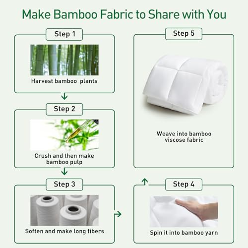 STWIENER 100% Viscose Made from Bamboo Comforter for Hot Sleepers- Breathable Cooling Silky Soft Duvet Insert King Size-with 8 Corner Tabs- All Season Comforter (102x90 Inches, White) - Image 3