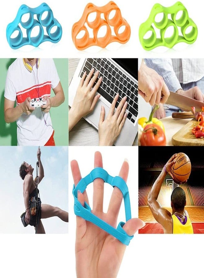 TERXA Finger Exercise | Finger Grip Stretcher | Silicone Resistance Bands | Elastic Hand Grip Extender | Palm Strengthener For Athletes/Therapy/Stress Relief (Pack of 1,Multicolor) - Image 2