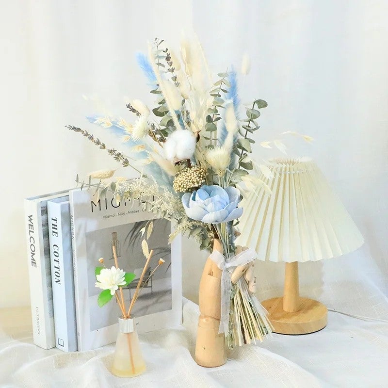 Y&D Handmade Mini Dried Flower Bouquet - Natural Dried Plants for Wedding, Christmas, Thanksgiving, Chinese New Year Decor, Bridal Bouquet - Image 2