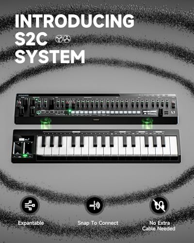 Donner ESSENTIAL L1 Synthesizer with 64-Step Sequencer, S2C Magnetic Modular System, Portable Synth CV/GATE/SYNC I/O - Image 3