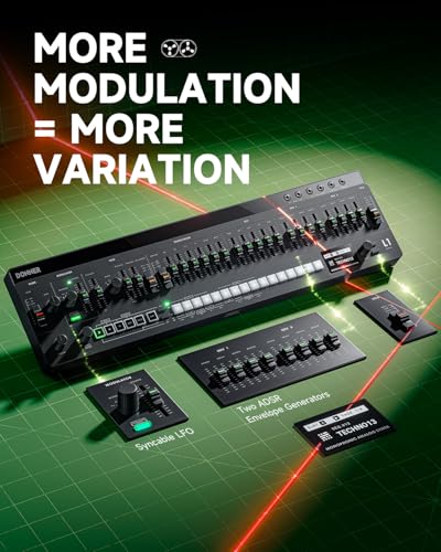 Donner ESSENTIAL L1 Synthesizer with 64-Step Sequencer, S2C Magnetic Modular System, Portable Synth CV/GATE/SYNC I/O - Image 4