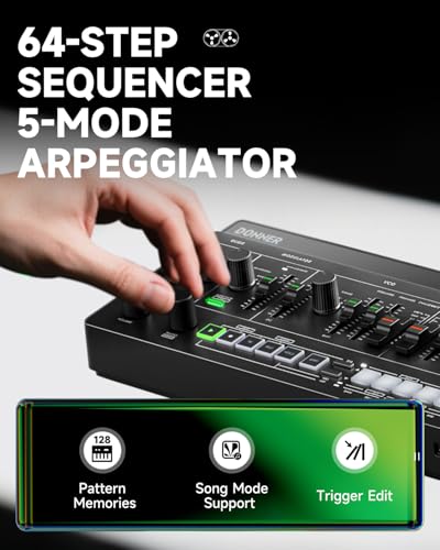 Donner ESSENTIAL L1 Synthesizer with 64-Step Sequencer, S2C Magnetic Modular System, Portable Synth CV/GATE/SYNC I/O - Image 5
