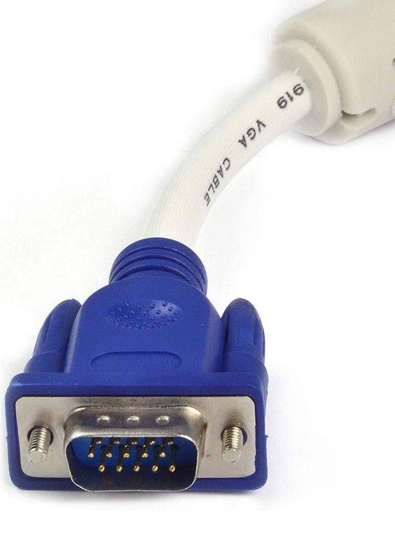 NTECH VGA to VGA Cable Male to Male White/Blue 5 Meters - Image 3