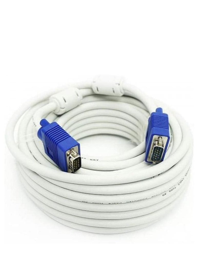 NTECH VGA to VGA Cable Male to Male White/Blue 5 Meters - Image 1