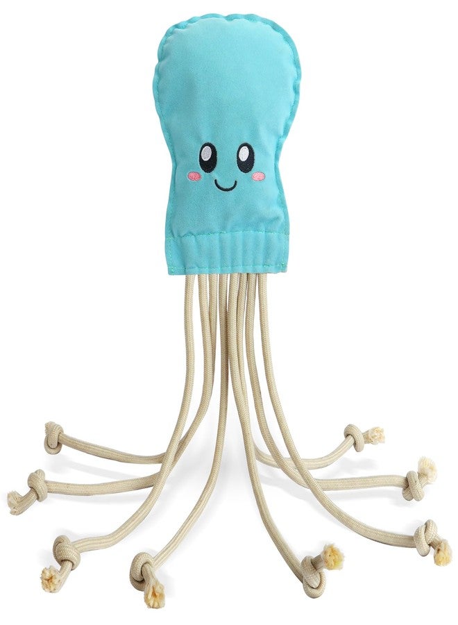 SCHITEC Dog Rope Toys, Plush Crinkle Tug of War Toy for Small Medium Dogs, Interactive Octopus Stuffed Chew Toy for Puppy Teething - Image 1