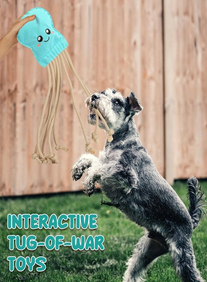SCHITEC Dog Rope Toys, Plush Crinkle Tug of War Toy for Small Medium Dogs, Interactive Octopus Stuffed Chew Toy for Puppy Teething - Image 2