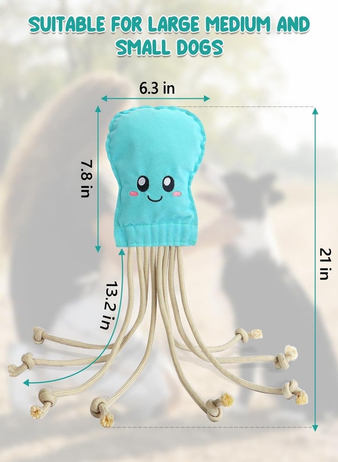 SCHITEC Dog Rope Toys, Plush Crinkle Tug of War Toy for Small Medium Dogs, Interactive Octopus Stuffed Chew Toy for Puppy Teething - Image 5