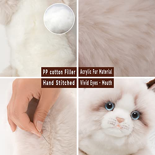 CU-MATE 20 Inch- Gray Ragdoll Cat Plush Stuffed Animal Toys -Realistic Ann Baker Cat Handmade Plush Toy Present Gift - Image 5