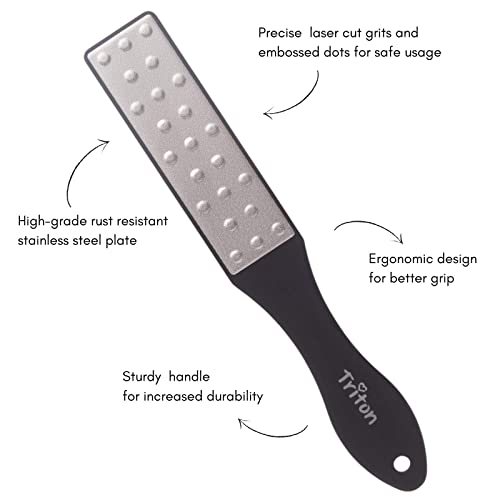 TRITON Professional Double Sided Lazer Plate Foot Scraper, Filer for Hard and Dead Skin Callus Removal, Pedicure Foot Scrubber, Men and Women - Image 4