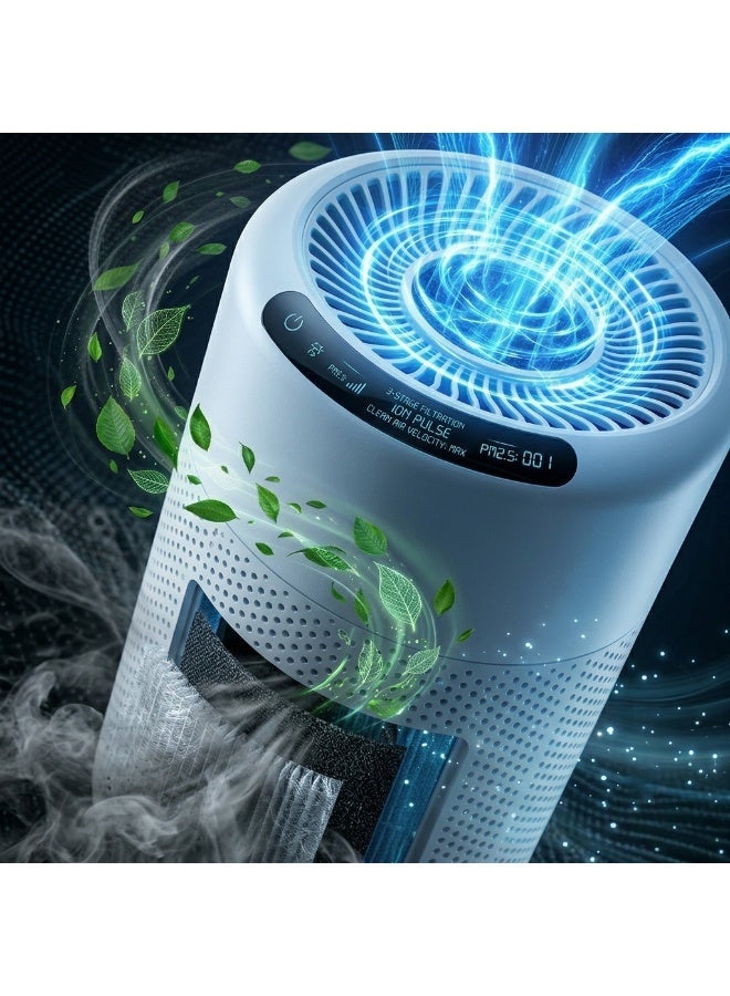 AirYoung Desktop Air Purifier for Office Small Air Purifiers for Bedroom With USB Cable Portable Air Freshener With HEPA 3-in-1 Filters for Bedroom Office Desktop Living Room - Image 2