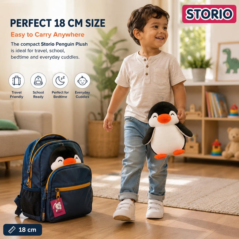 Storio Toy Plushie Super Soft Toys for Kids | Adorable Plush Soft Toys for Baby Boys and Girls Kids - Penguine Black & White (Black Penguine) - Image 4