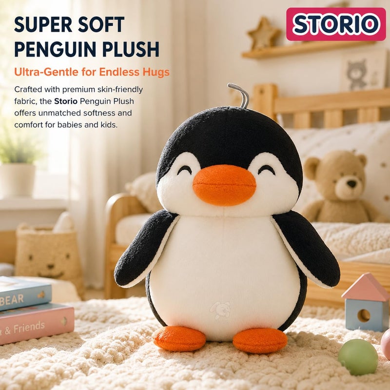 Storio Toy Plushie Super Soft Toys for Kids | Adorable Plush Soft Toys for Baby Boys and Girls Kids - Penguine Black & White (Black Penguine) - Image 2